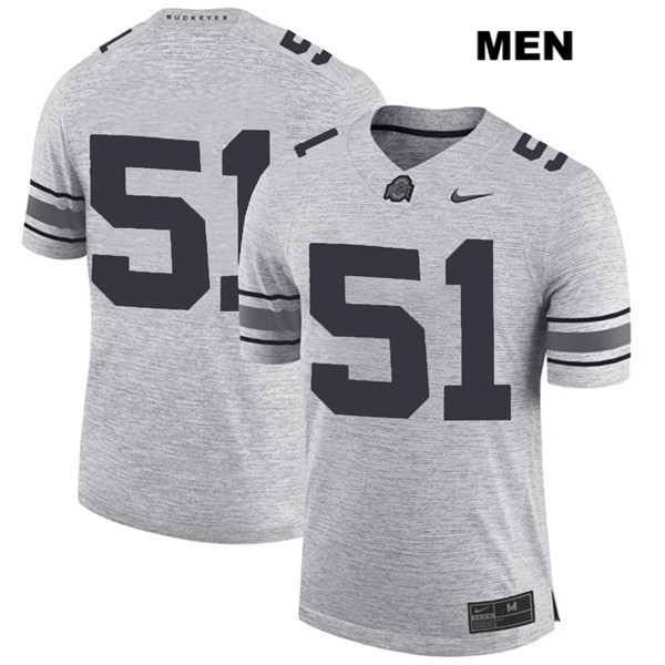Ohio State Buckeyes Men's Antwuan Jackson #51 Gray Authentic Nike No Name College NCAA Stitched Football Jersey NW19Q52FH